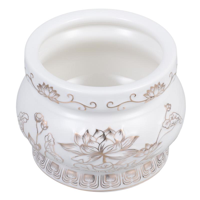 Home Fragrance White Lotus - Beyaz Seramik Tütsü Brülör Buhurdan Dekoratif
